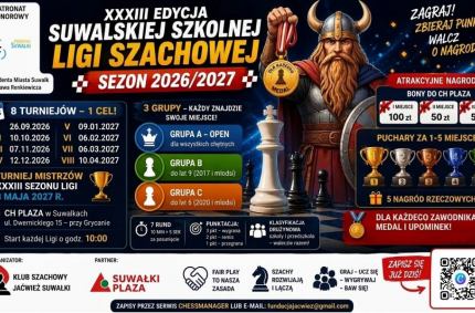 Klub Szachowy Jaćwież Suwałki zaprasza do udziału 