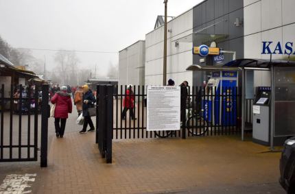 Puste stoiska, rozproszony handel i trudne warunki zimowe