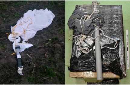 pięć pakunków zawierających papierosową kontrabandę